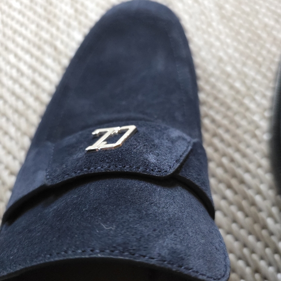 Christian Louboutin Navy Suede Loafers main image 6